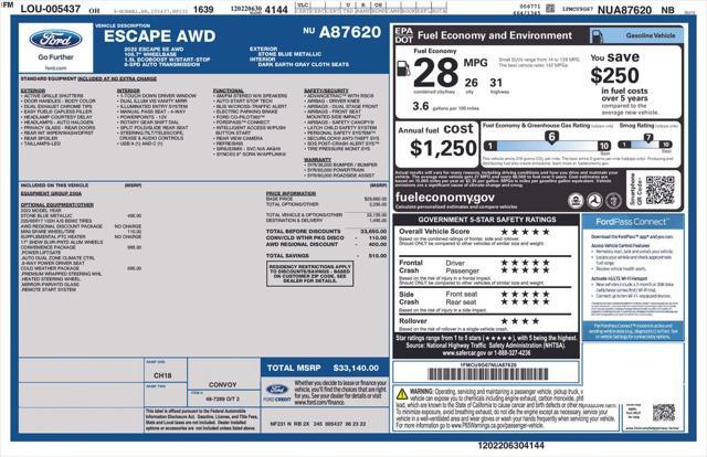 used 2022 Ford Escape car, priced at $22,500