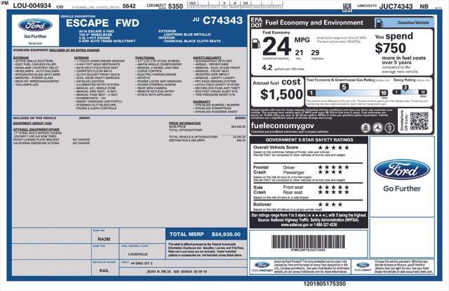 used 2018 Ford Escape car, priced at $13,900
