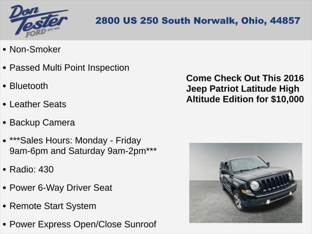 used 2016 Jeep Patriot car, priced at $10,000