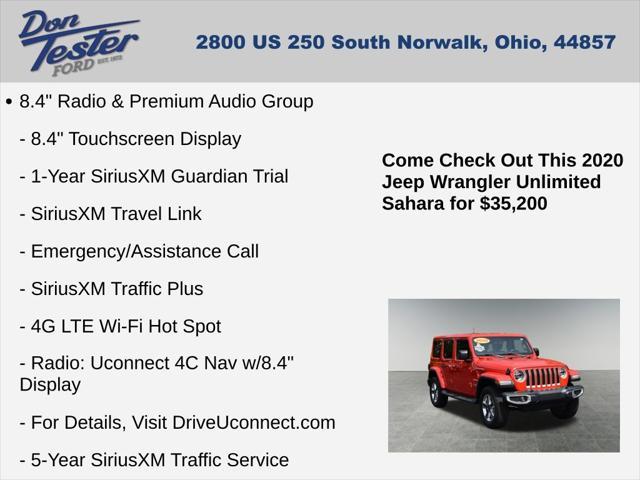 used 2020 Jeep Wrangler Unlimited car, priced at $35,200