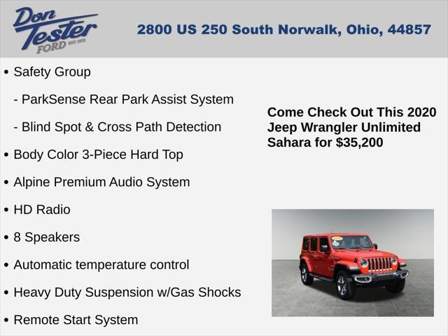 used 2020 Jeep Wrangler Unlimited car, priced at $35,200