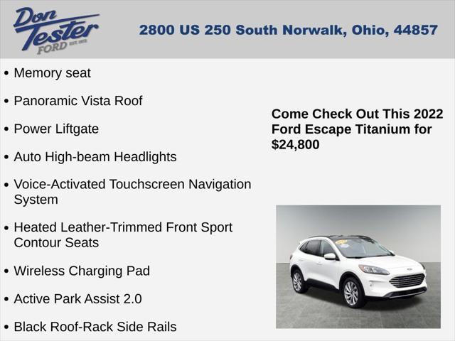 used 2022 Ford Escape car, priced at $24,800