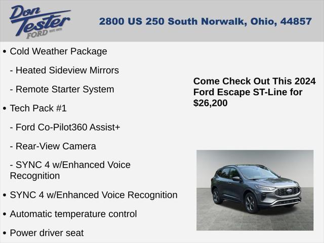 used 2024 Ford Escape car, priced at $26,200