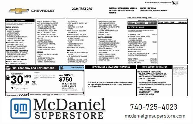 used 2024 Chevrolet Trax car, priced at $23,900