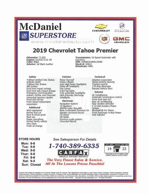 used 2019 Chevrolet Tahoe car, priced at $38,900