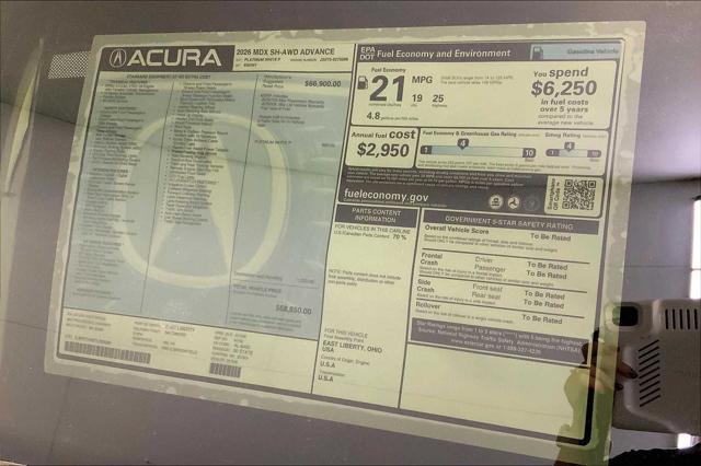 new 2026 Acura MDX car, priced at $68,850