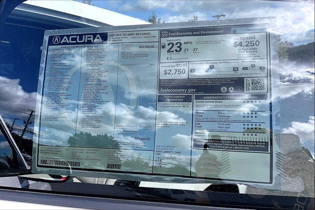 new 2025 Acura RDX car, priced at $54,400
