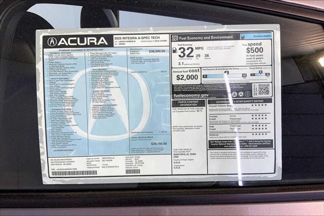 new 2025 Acura Integra car, priced at $39,795