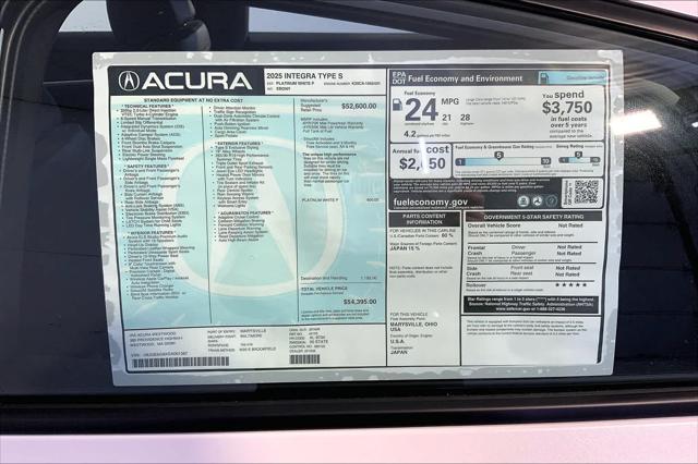 new 2025 Acura Integra car, priced at $54,395