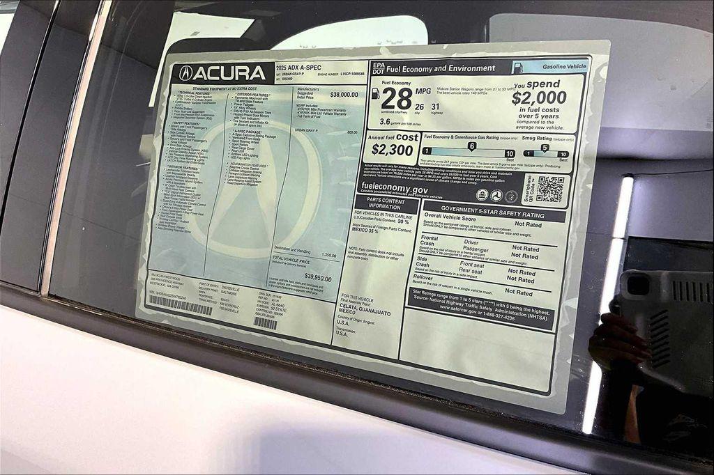 new 2025 Acura ADX car, priced at $39,950