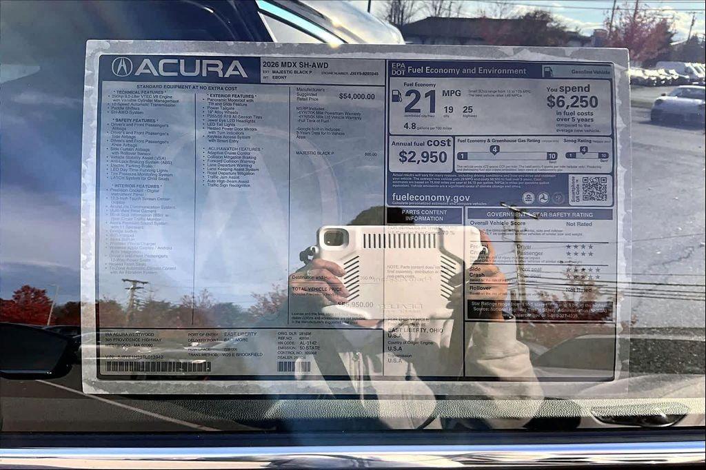 new 2026 Acura MDX car, priced at $55,950