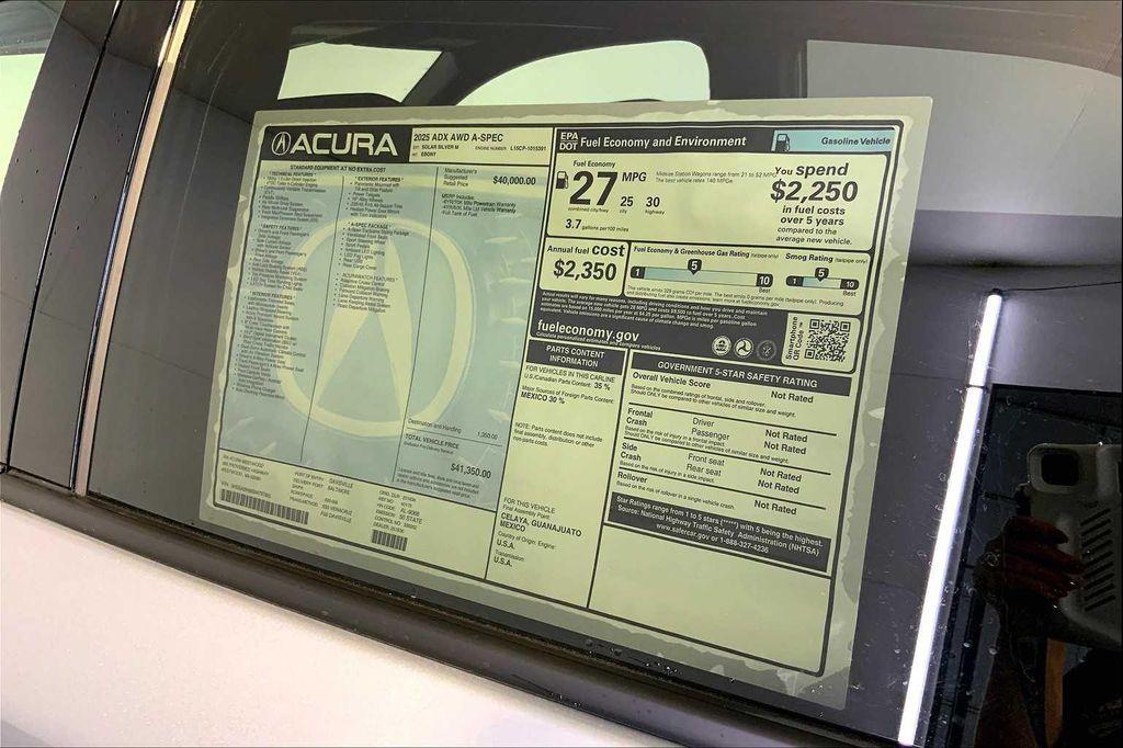 new 2025 Acura ADX car, priced at $41,350