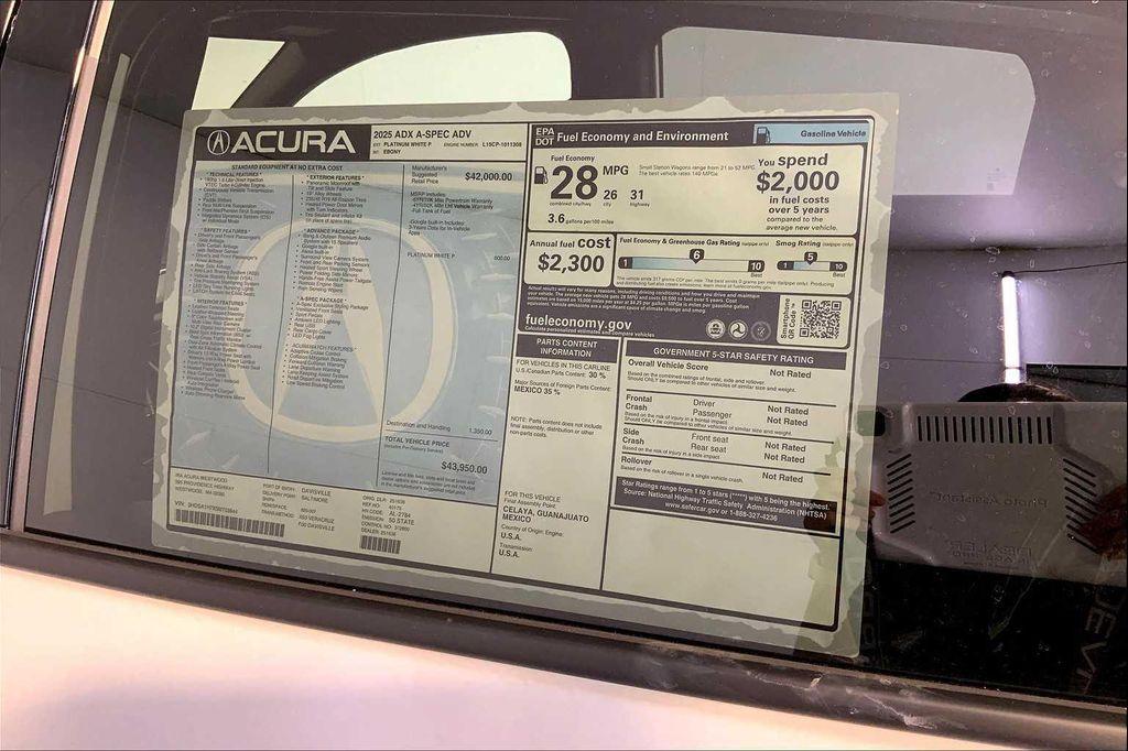 new 2025 Acura ADX car, priced at $43,950