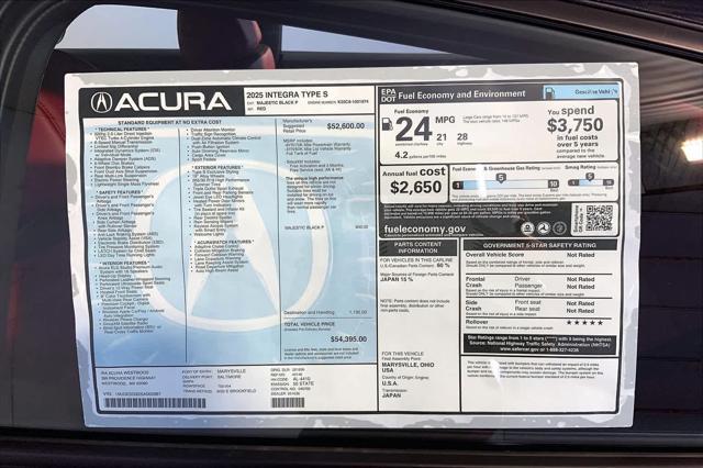 new 2025 Acura Integra car, priced at $54,395