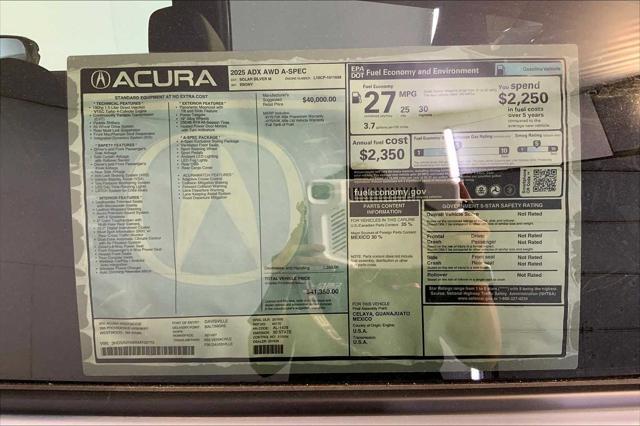 new 2025 Acura ADX car, priced at $41,350