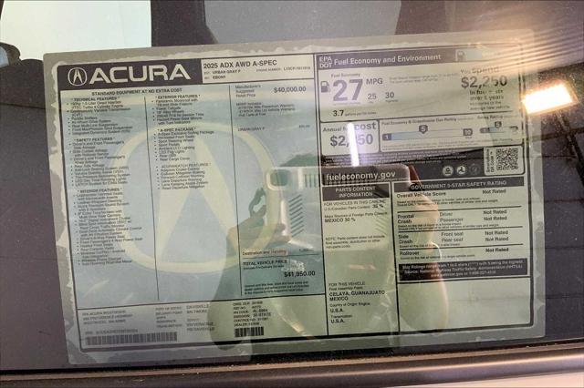 new 2025 Acura ADX car, priced at $41,950