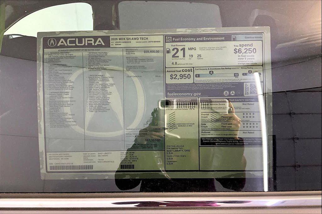 new 2026 Acura MDX car, priced at $61,350