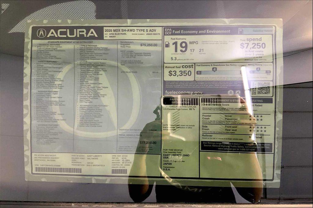 new 2025 Acura MDX car, priced at $77,200