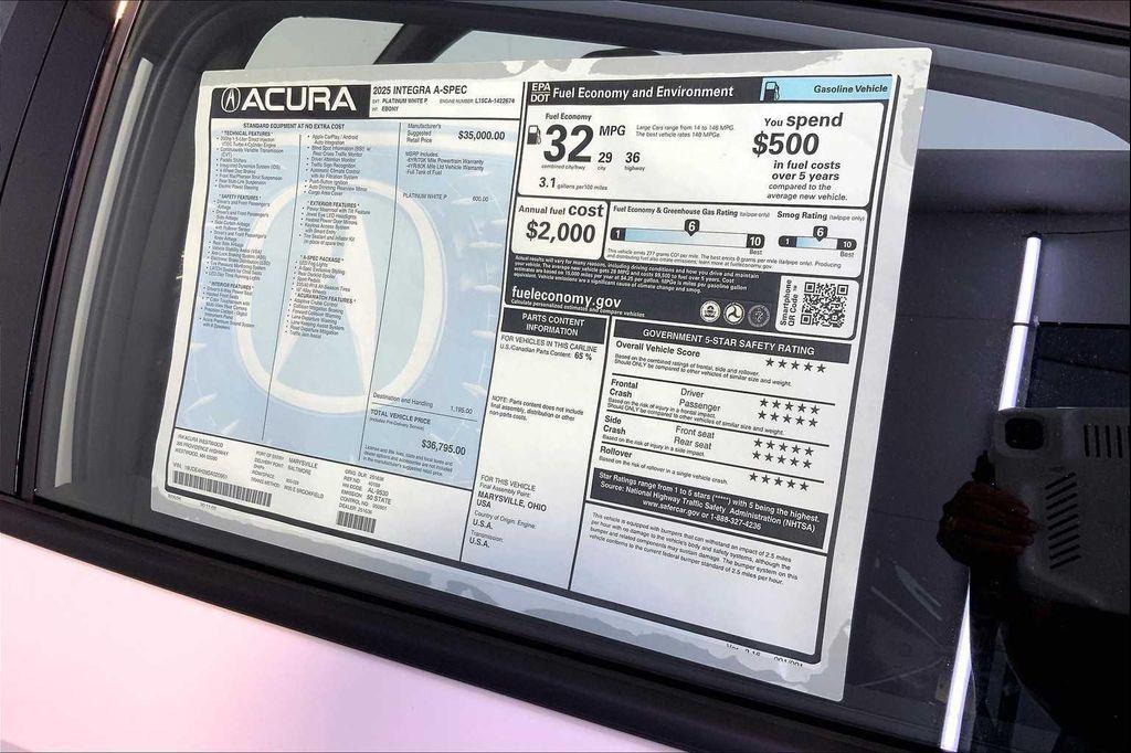 new 2025 Acura Integra car, priced at $36,795