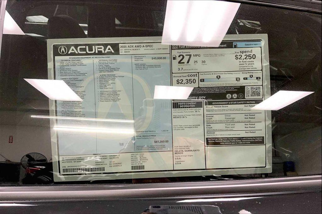 new 2025 Acura ADX car, priced at $41,350