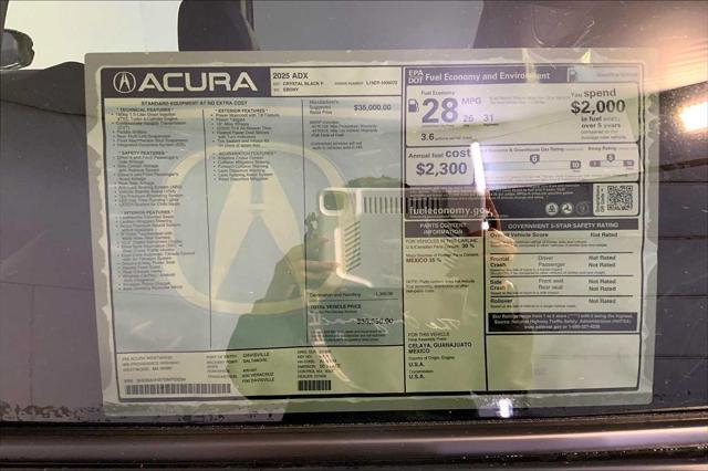 new 2025 Acura ADX car, priced at $36,350