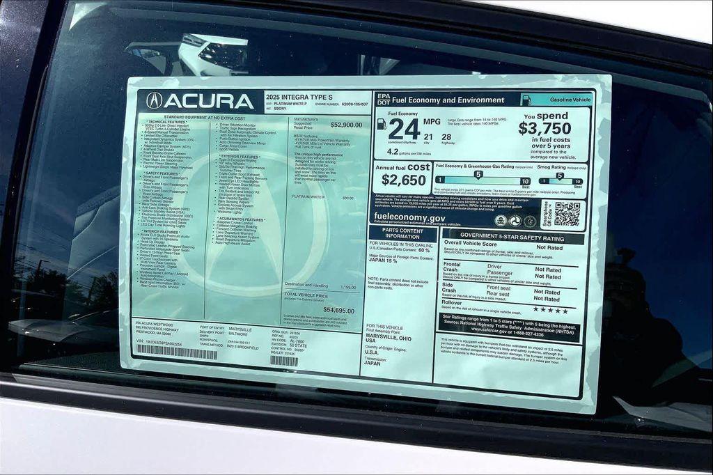 new 2025 Acura Integra car, priced at $54,695