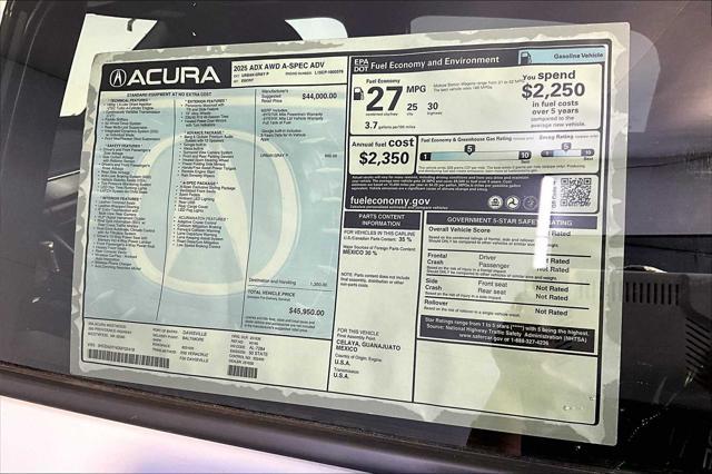 new 2025 Acura ADX car, priced at $45,950