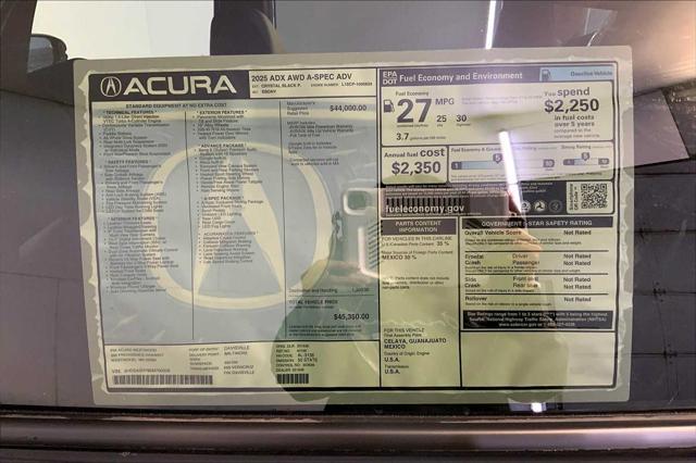 new 2025 Acura ADX car, priced at $45,350