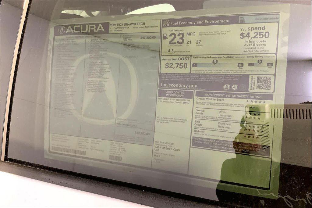 new 2025 Acura RDX car, priced at $49,250