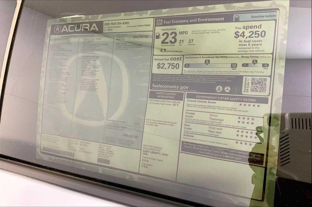 new 2025 Acura RDX car, priced at $46,050