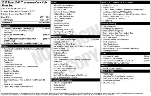 new 2025 Ram 2500 car, priced at $62,471