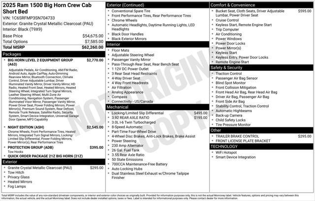 new 2025 Ram 1500 car, priced at $48,159