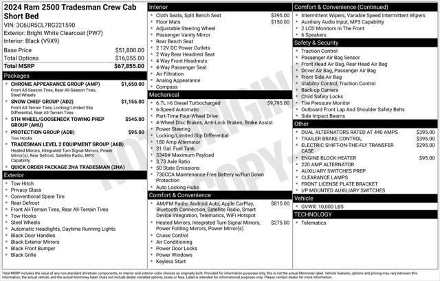new 2024 Ram 2500 car, priced at $63,230