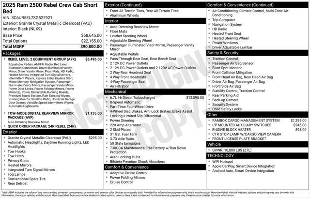 new 2025 Ram 2500 car, priced at $88,030