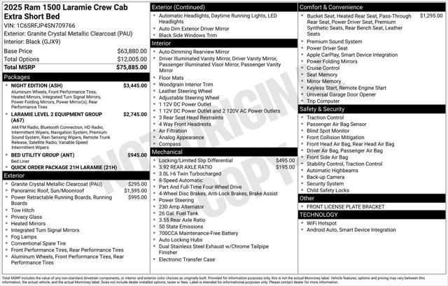 new 2025 Ram 1500 car, priced at $59,819