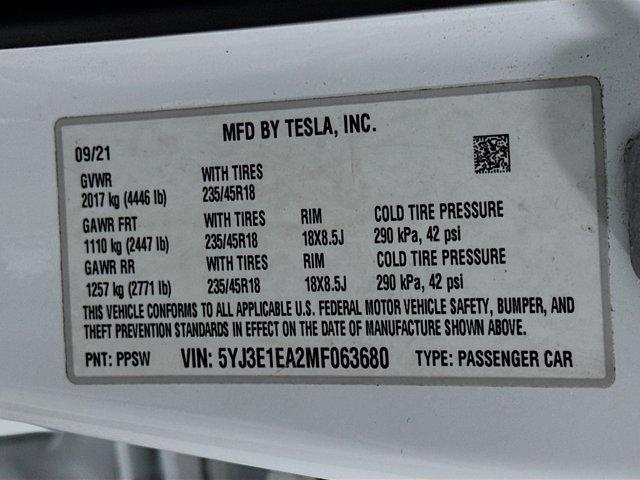 used 2021 Tesla Model 3 car, priced at $24,399