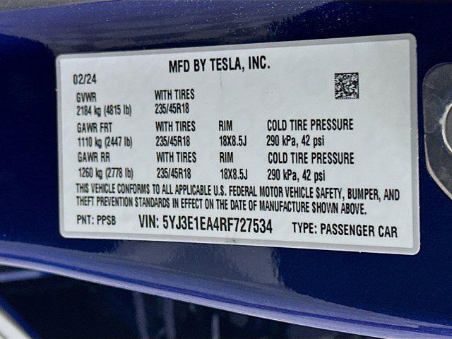 used 2024 Tesla Model 3 car, priced at $30,997