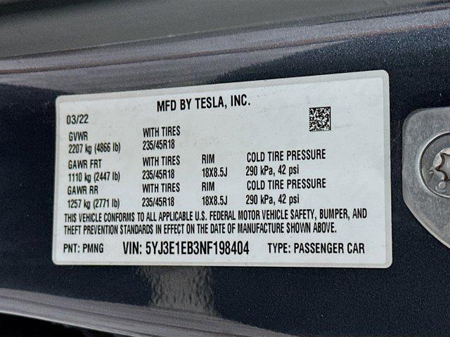 used 2022 Tesla Model 3 car, priced at $27,197