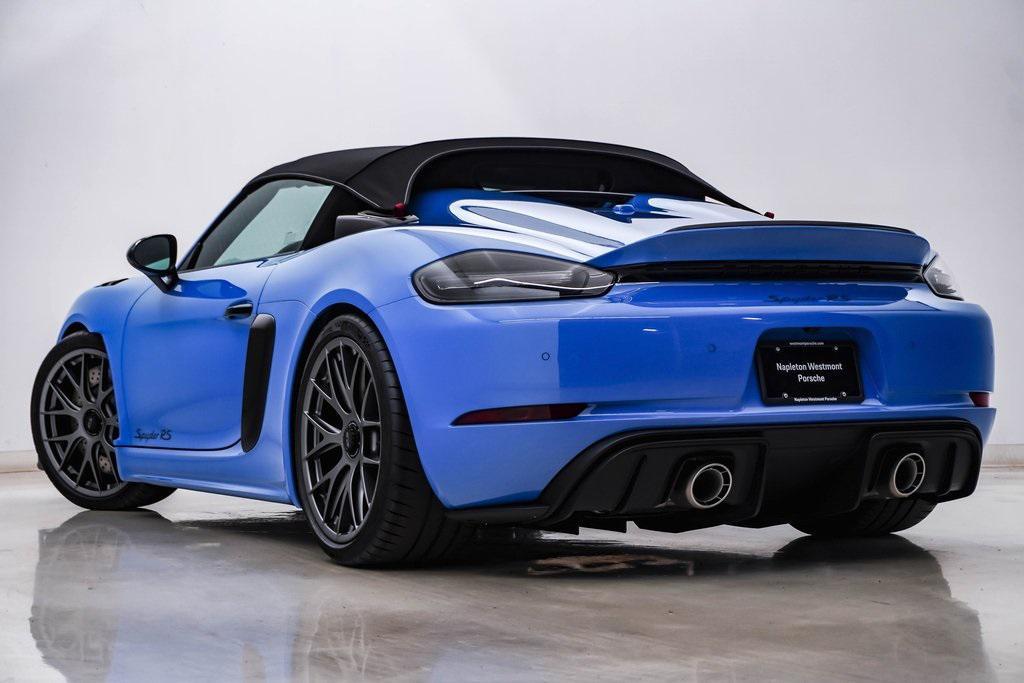 new 2025 Porsche 718 Spyder car, priced at $223,565