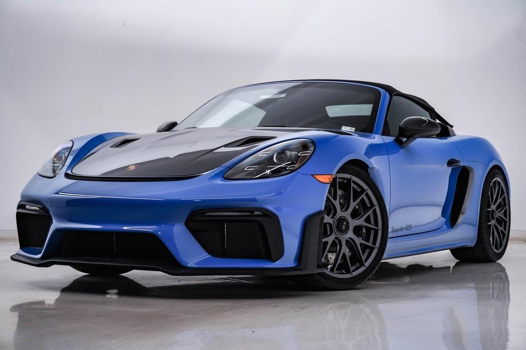 new 2025 Porsche 718 Spyder car, priced at $223,565