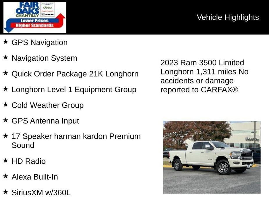 used 2023 Ram 3500 car, priced at $77,389