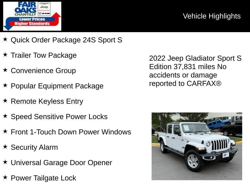 used 2022 Jeep Gladiator car, priced at $27,466