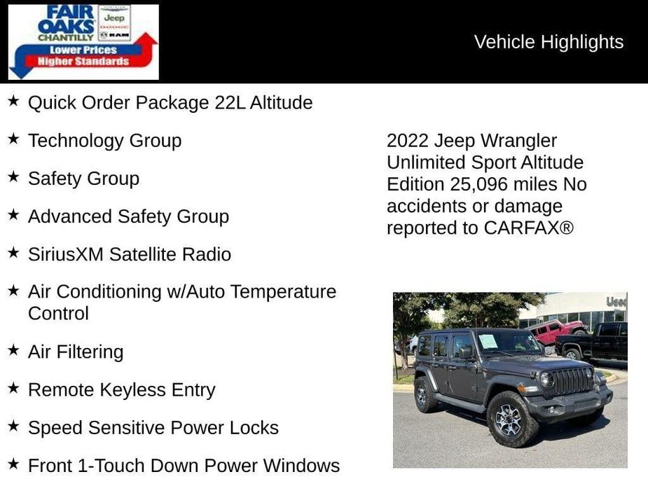 used 2022 Jeep Wrangler Unlimited car, priced at $29,900