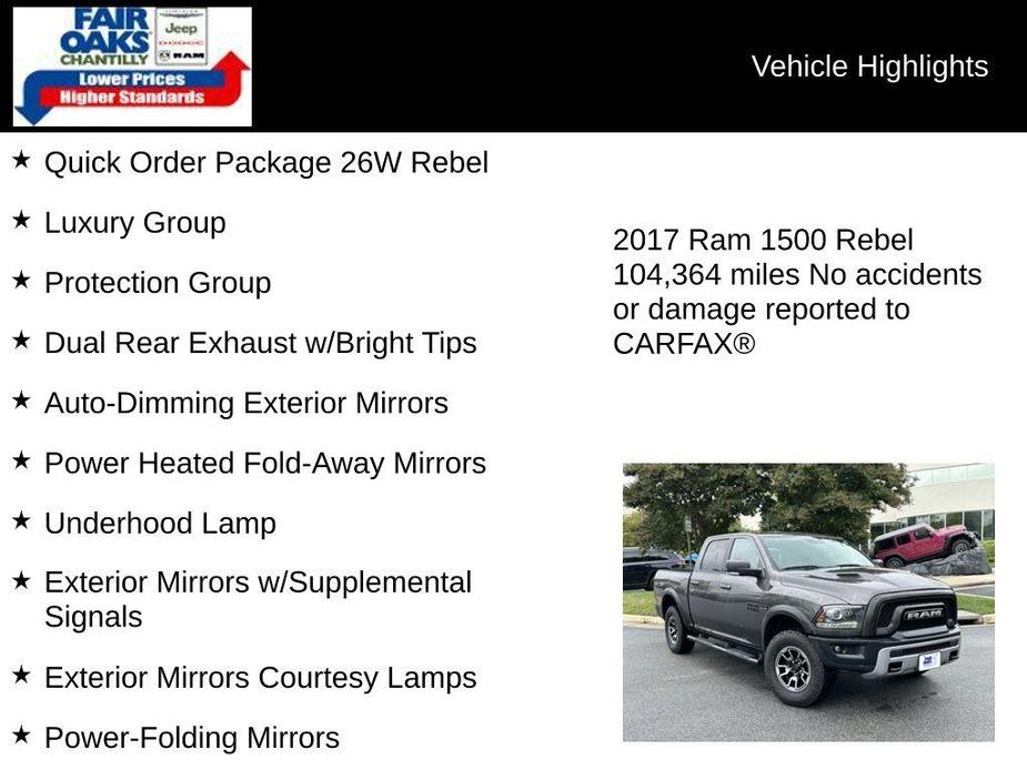 used 2017 Ram 1500 car, priced at $24,598