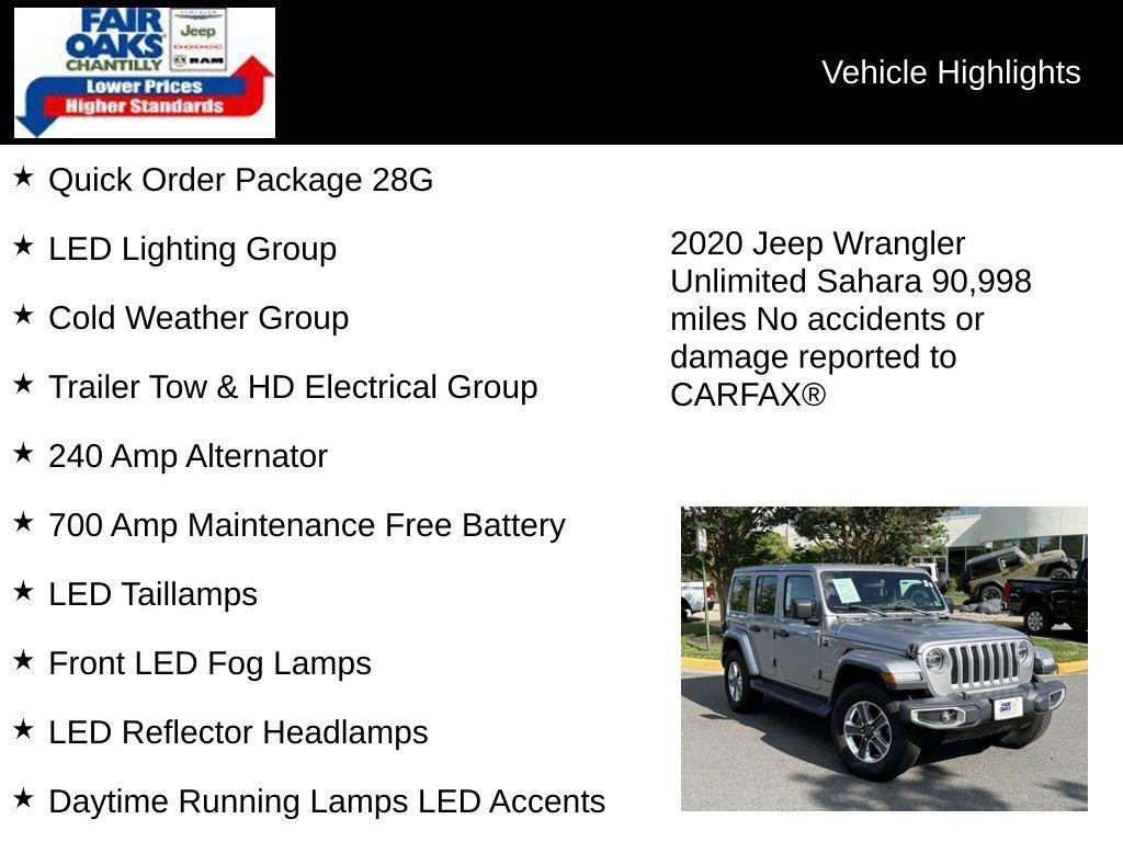 used 2020 Jeep Wrangler Unlimited car, priced at $24,846