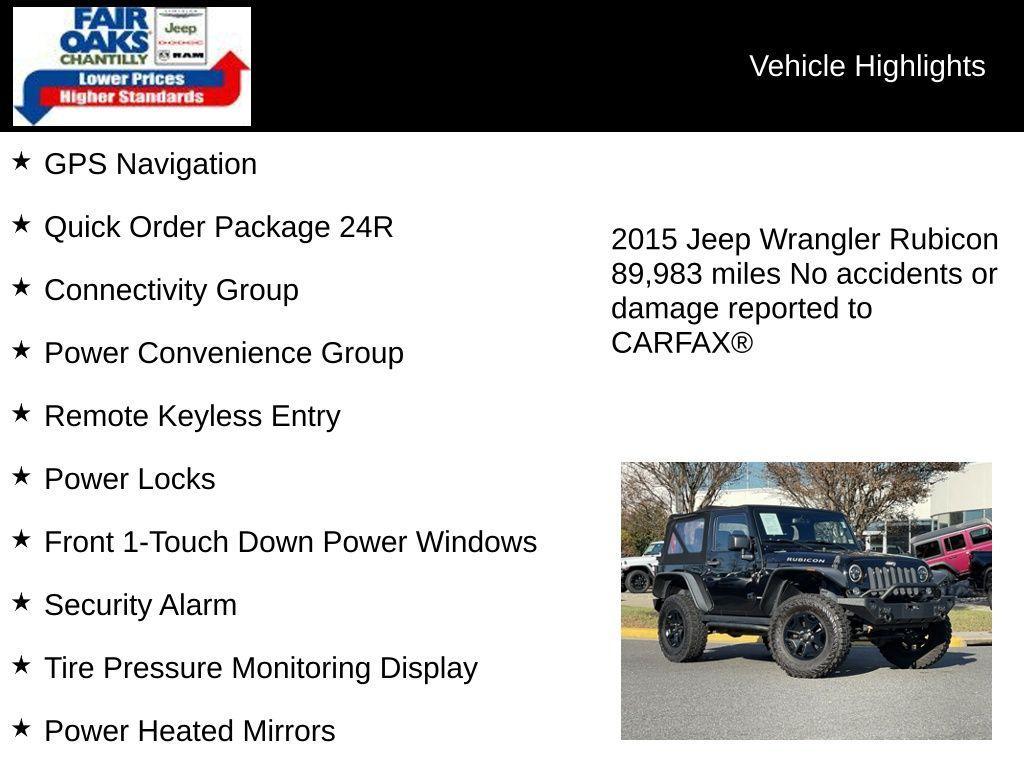 used 2015 Jeep Wrangler car, priced at $19,771