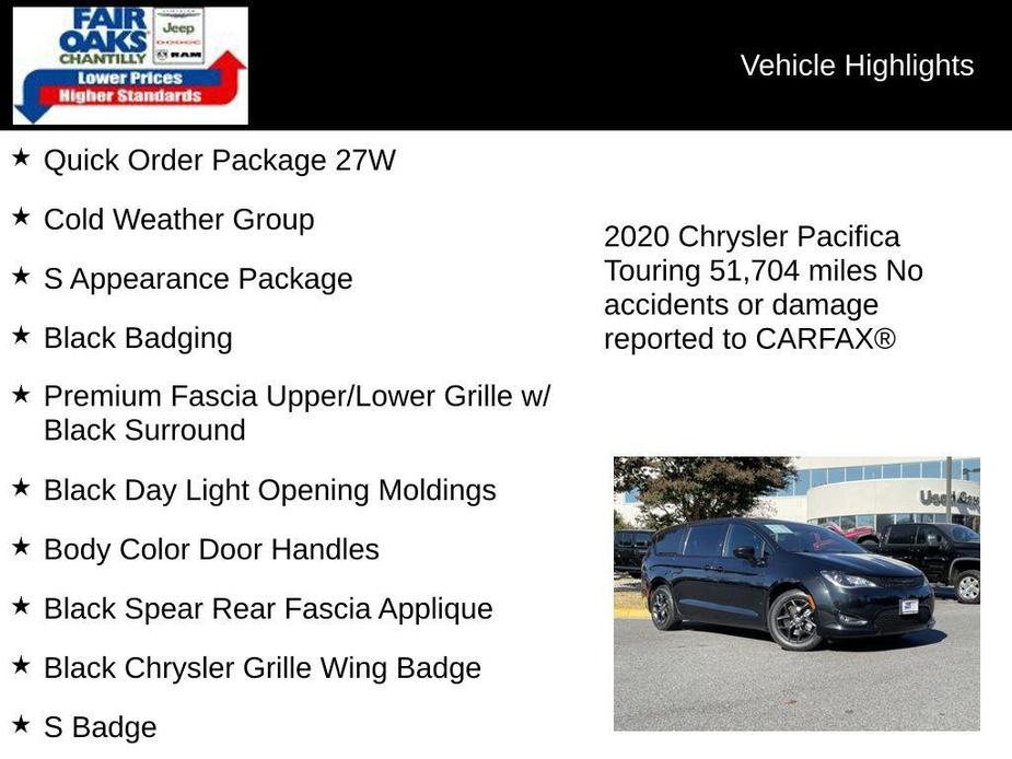 used 2020 Chrysler Pacifica car, priced at $21,962