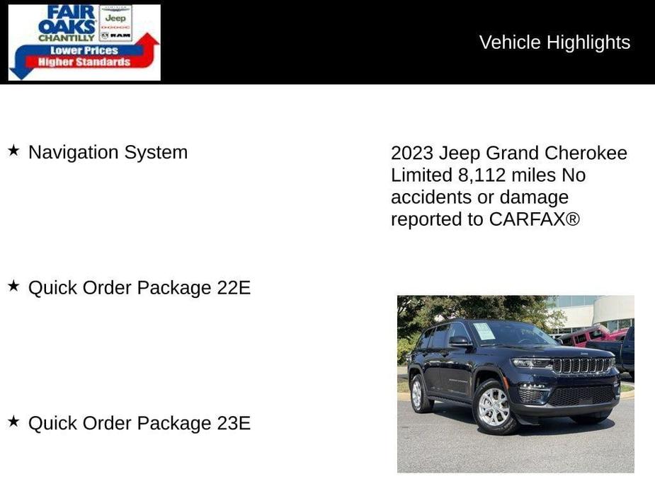 used 2023 Jeep Grand Cherokee car, priced at $33,289