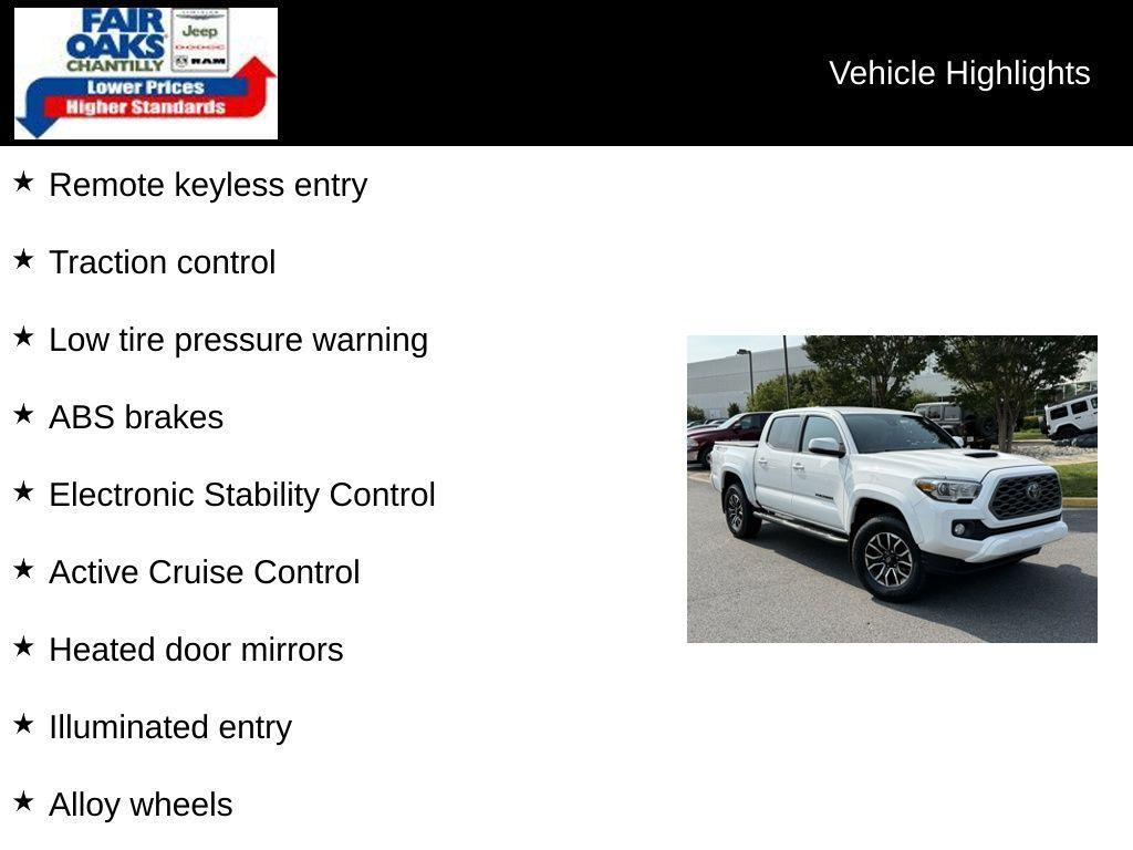 used 2020 Toyota Tacoma car, priced at $34,250