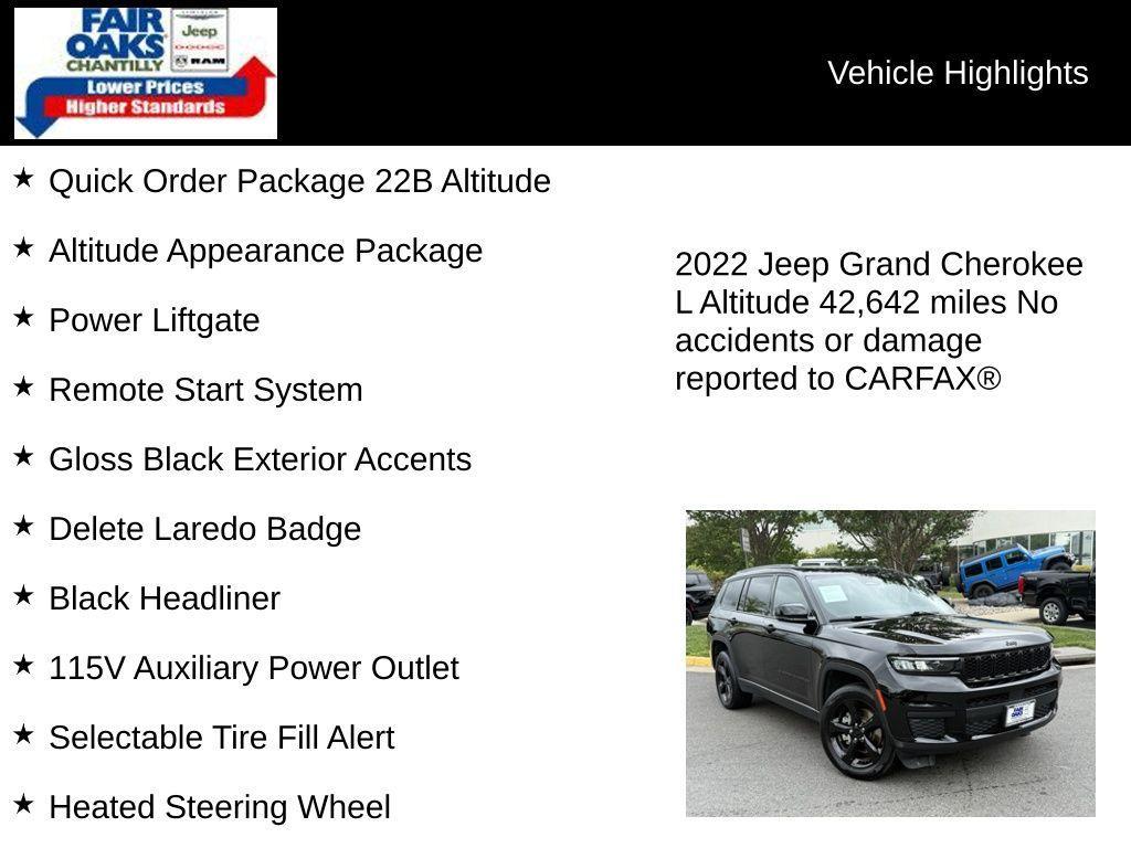 used 2022 Jeep Grand Cherokee L car, priced at $32,981